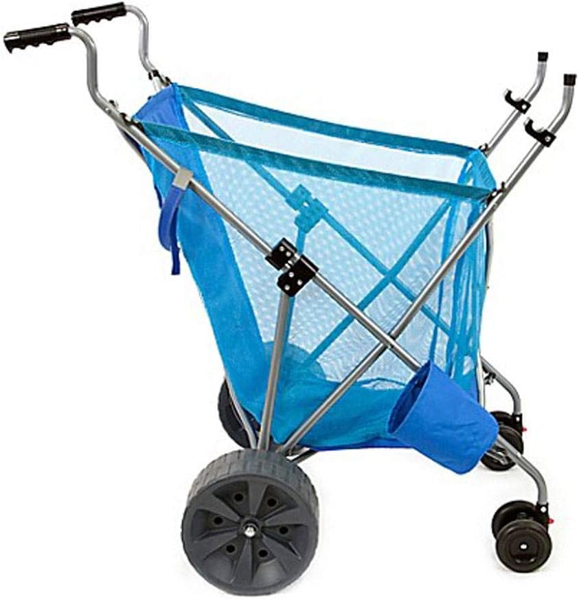 Seina All-Terrain Beach Cart Wheeler with Big Wheels for Sand | All Terrain Cart, Wide Wheels, Cart for Beach, Sand Cart, Beach Trolley, Collapsable, Compact, | Blue