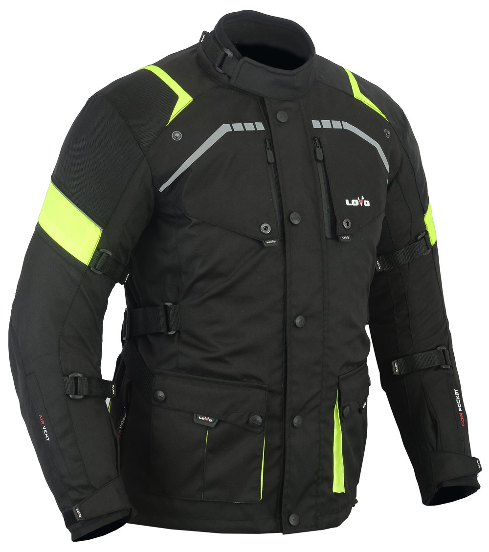 LOVO - Chaqueta Moto Hombre 4 Estaciones 3/4 - Ropa Moto Hombre para Verano e Invierno - Cazadora Moto Hombre de Alta Calidad y Longitud 3/4 - Ligera y Transpirable - Todas las Estaciones
