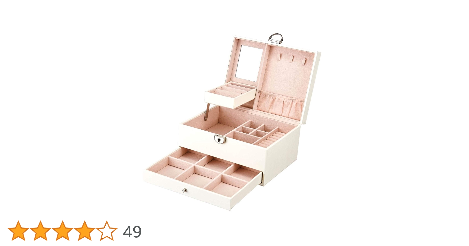 【美品】ROWLING アクセサリーケース ジュエリーボックス 大容量 鏡付き 美品】ROWLING アクセサリーケース ジュエリーボックス 大容量