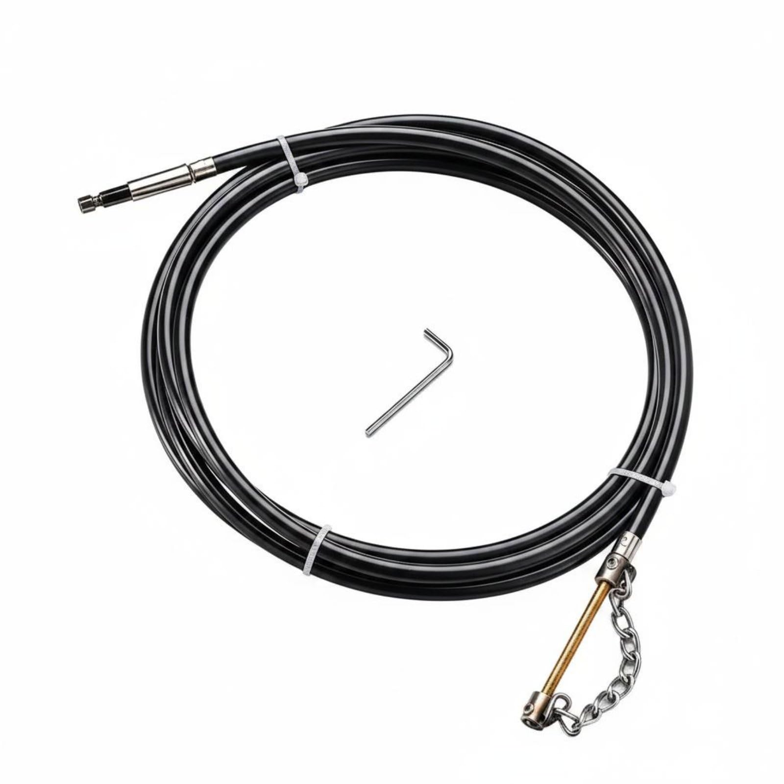 Desatascador de Cadena Fuerte Desatascado Serpiente Desatascadora Acero Inoxidable Desatascador de Drenaje Flexible para Tuberías Del Hogar, 3 Metros