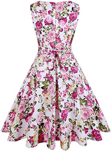 OWIN Women's Vintage 1950's Floral Spring Garden Picnic Dress Party Cocktail Dress