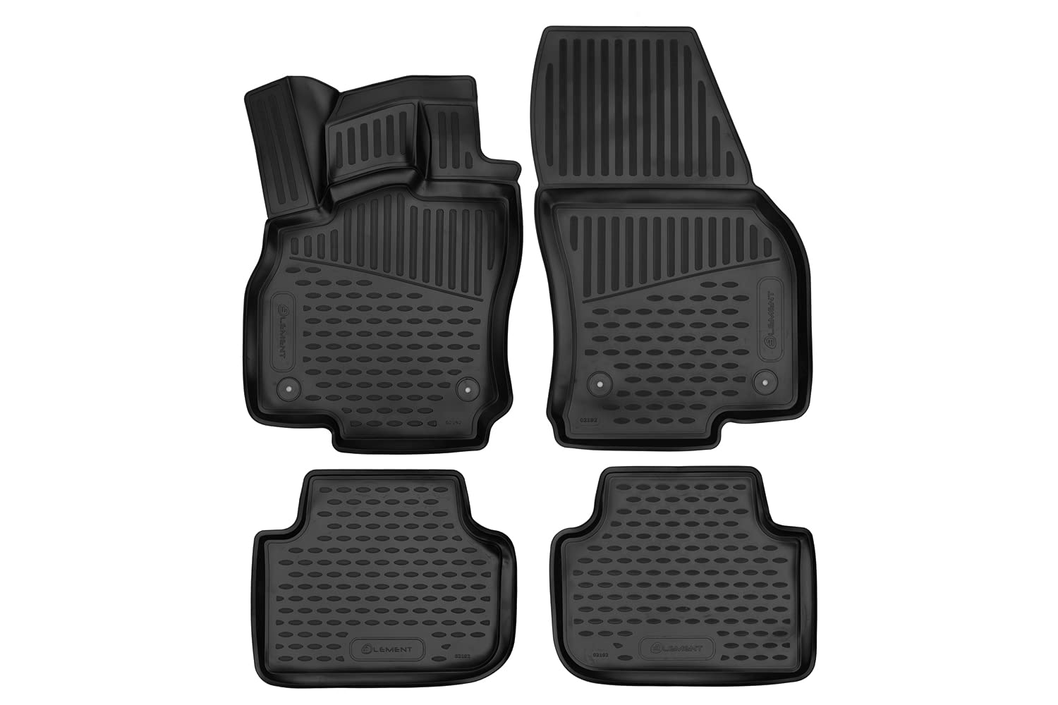 ELEMENT Set di Tappetini Auto in Gomma TPE 3D per AUDI Q3 | Mk2 (F3) | 2018-2024 | Tappetini Auto Originali 100% Adatti, Gomma Auto Universali Resistanti, Tappeto
