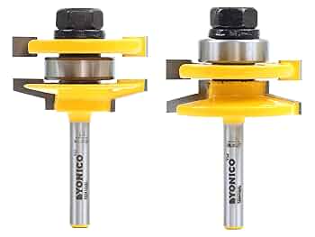 ルータービット 12mm 2本セット Amazon | ルーター ビット 角面45度 12mm軸 （ 刃径 40mm