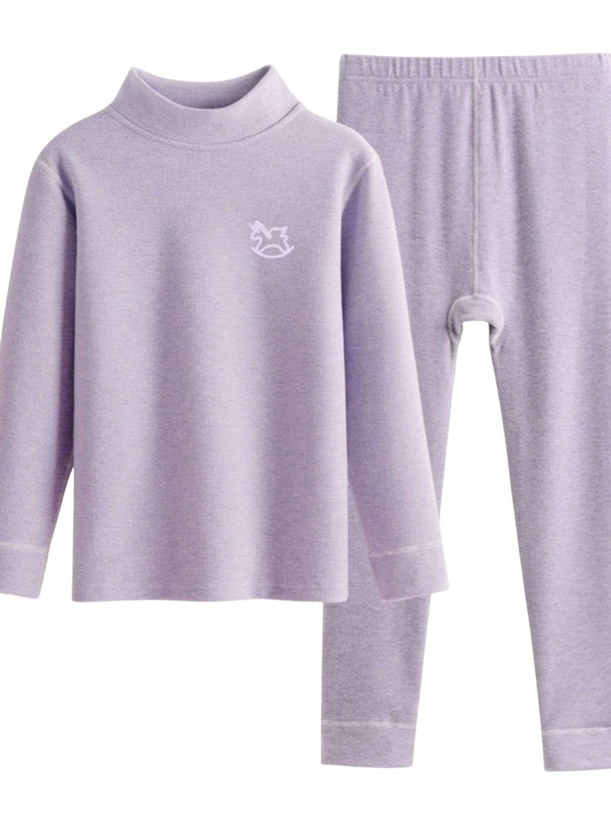 Zonto Ropa Interior de Invierno para niños Cuello Medio Alto Engrosado Traje De Niña con Dibujo De Cuello Medio Y Ropa Interior Térmica para Niños