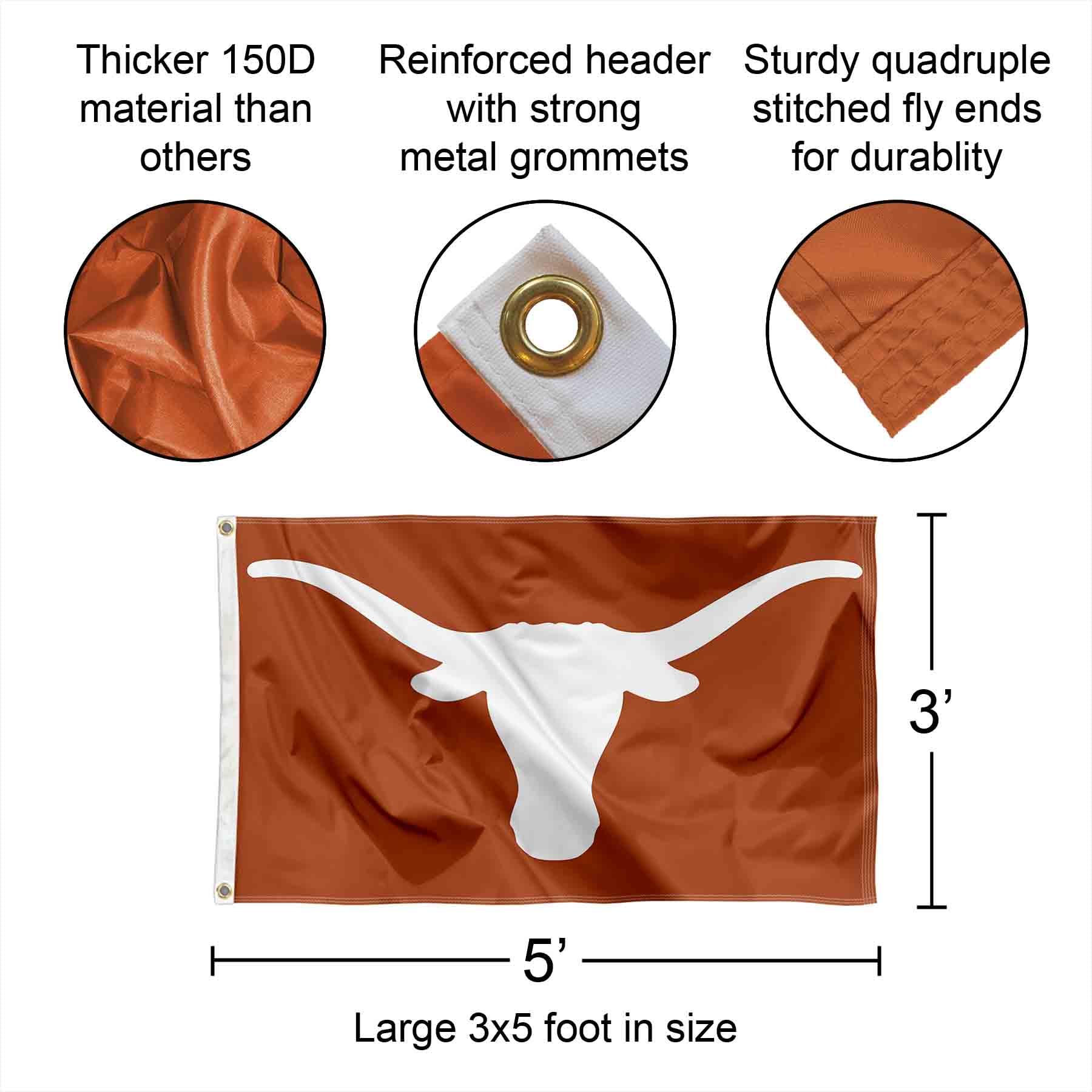 Amazon | Texas Longhorns UT University Large College Flag