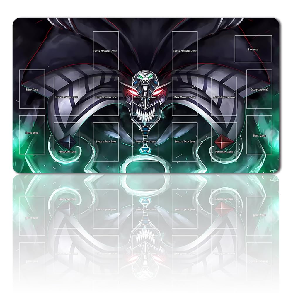 Tapis de jeu de société YGO - Avec sac étanche et zones pour cartes - Dimensions : 60 x 35 cm - Compatible avec le tapis de jeu de cartes à collectionner (YGO-22 avec zone)
