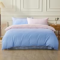 Vista 69 de SAPHREAS Juego de funda de edredón, 100% algodón extrasuave, tamaño individual, lavanda, 2 piezas, 1 funda de edredón de 68 x 90 pulgadas con Crema