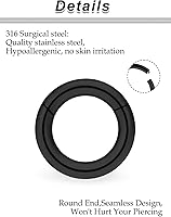 Vista 19 de Ocptiy 6G 8G 12G 14G 16G Anillos de tabique con bisagras Calibradores Túneles Tapones Pendientes Kit de estiramiento de acero quirúrgico con Juego