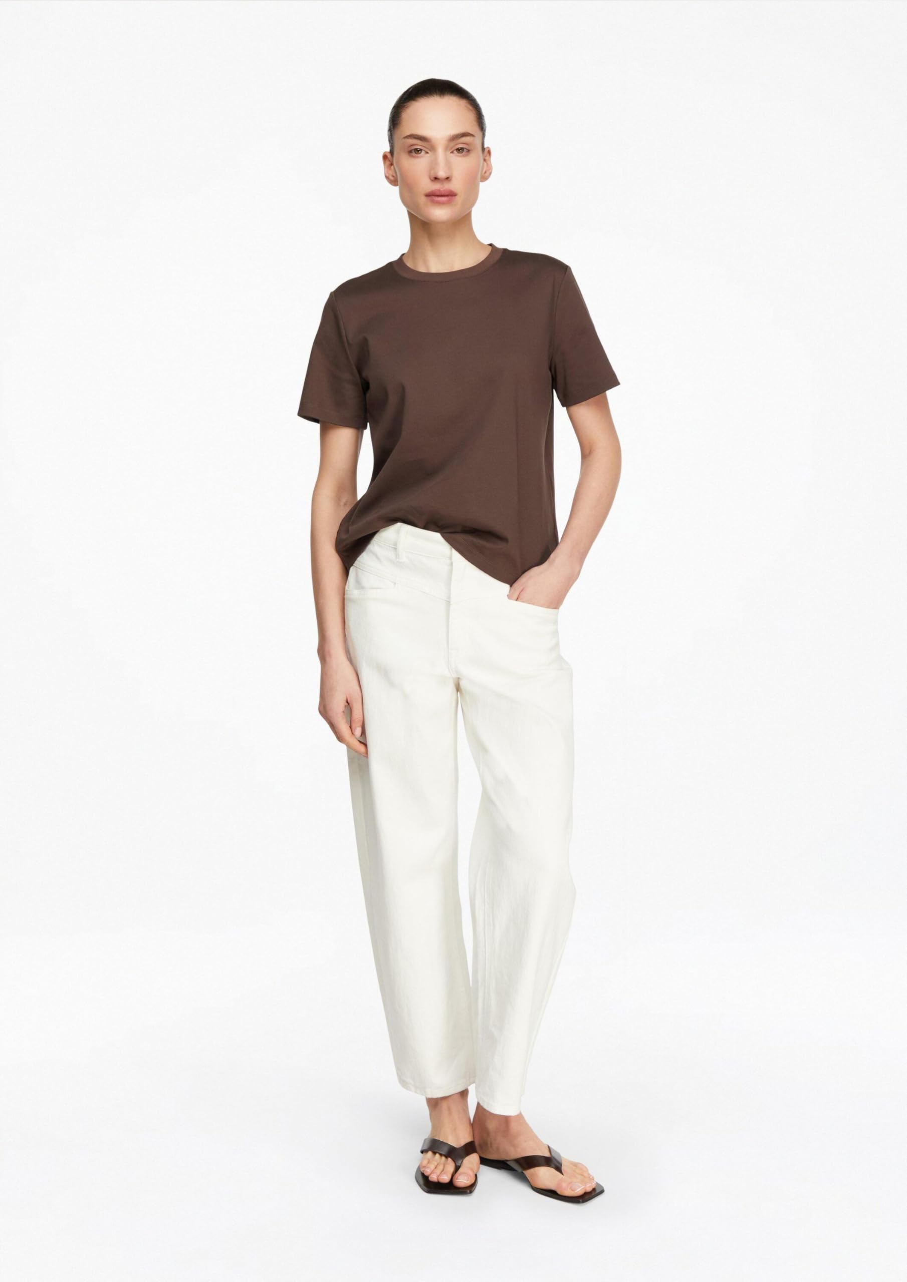 Comma Weiße Barrel-Leg-Denim im Relaxed Fit