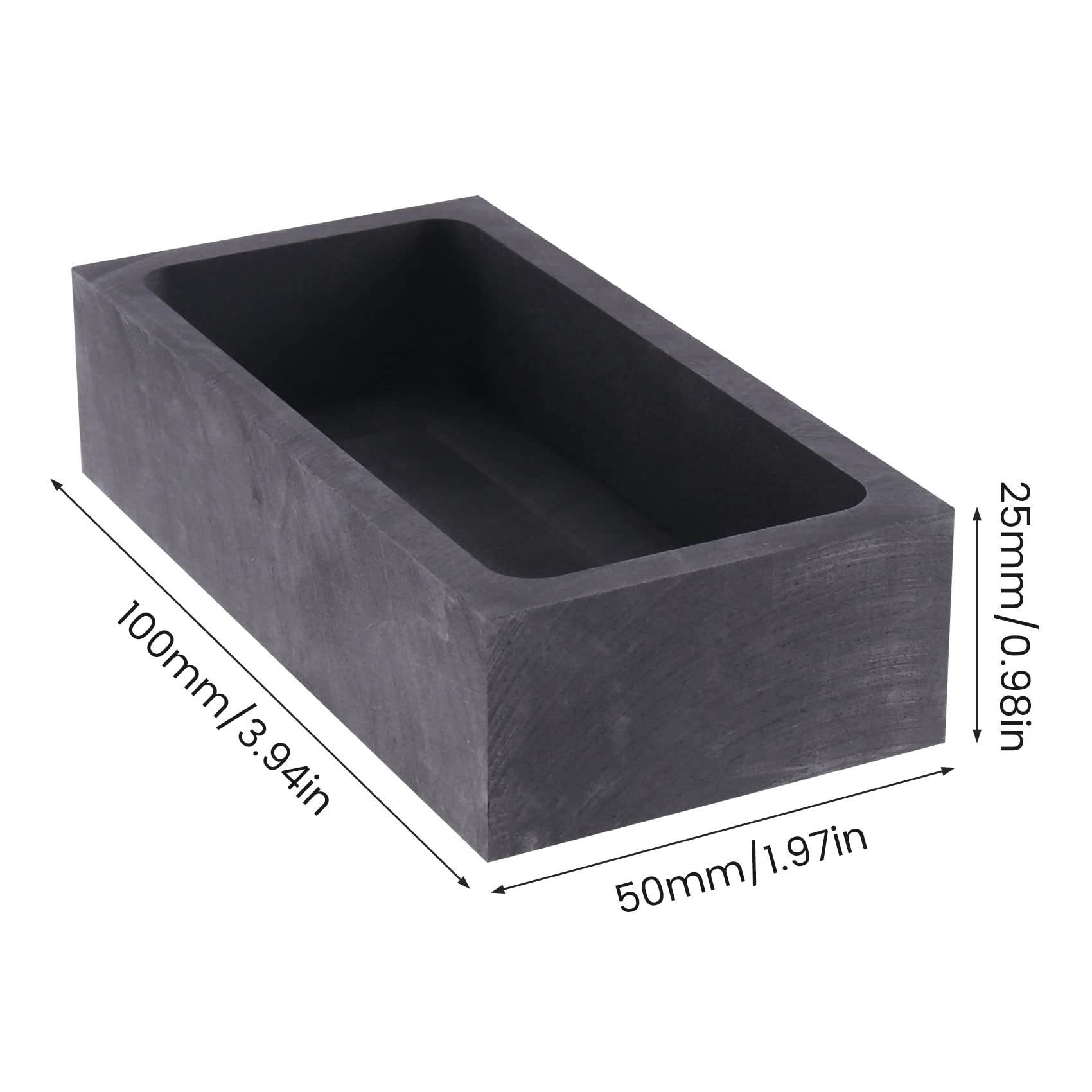 Produktbild von Tiamu Graphit-Schmelztiegel – 2 Stück, 90x40x20 Mm & 100x50x25 Mm, 1 Kg Kapazität, Für Gold, Silber, Kupfer, Hohe Reinheit, 2000 °C Beständig