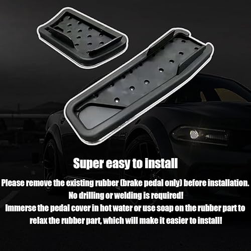 Miniatura 4 de Cubierta de pedal de aleación de aluminio antideslizante para Dodge Challenger 2009-2022 Charger 2010-2020 Chrysler 300 300C 2010-2016 sin