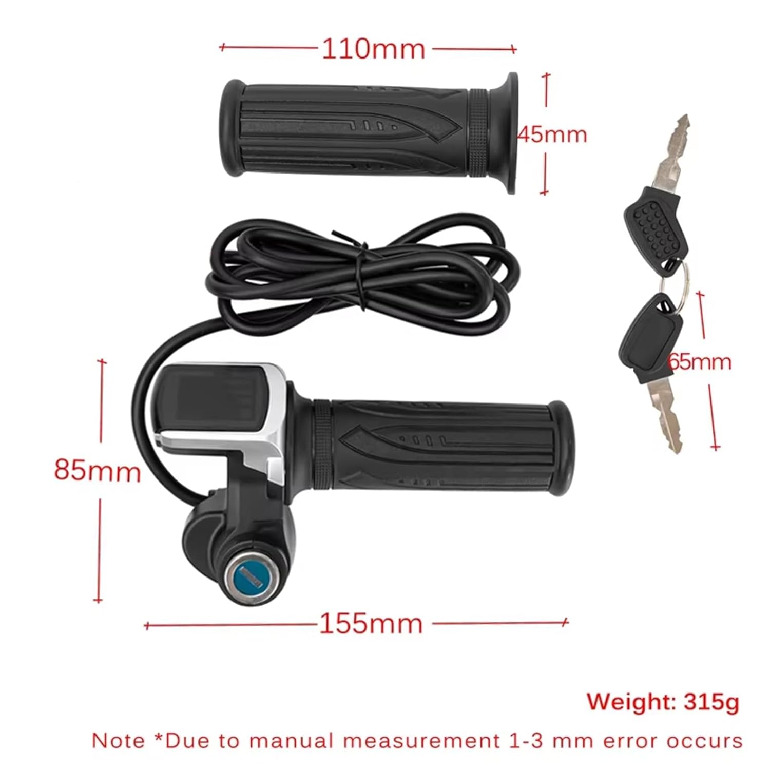 8inch Hub Motor Kit 36V 500W Brushless Hub Motor with 25A Controller Power Display Throttle, 8in Motor Wheel Brushless Gearless (8in 36V 500W)