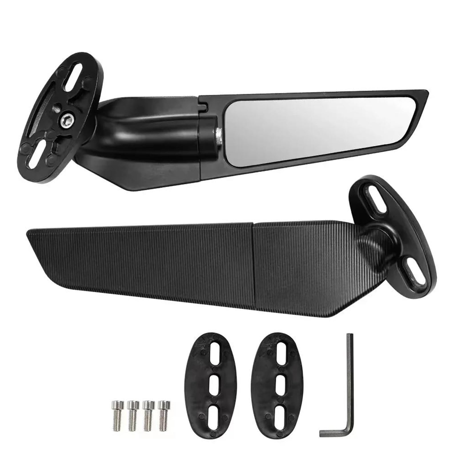 Espejos laterales para motocicleta con aletas ajustables aerodinámicas modelo 002