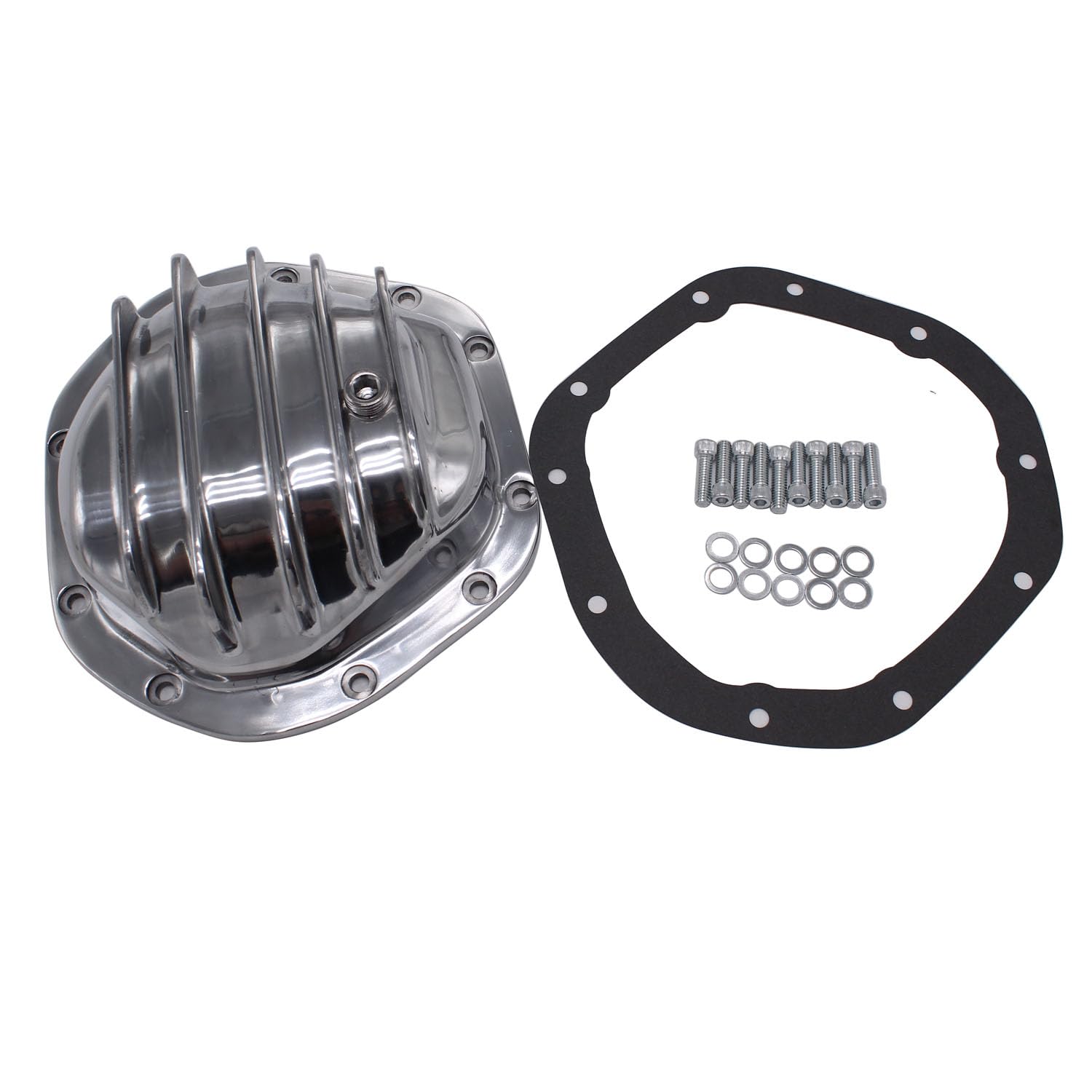 1 Set SHLPDFM Polished Silver Paint Aluminum Dana 44 10 Bolt Differential Cover Fits for Chevy GM Ford Dodge Dana 44 Front & Rear