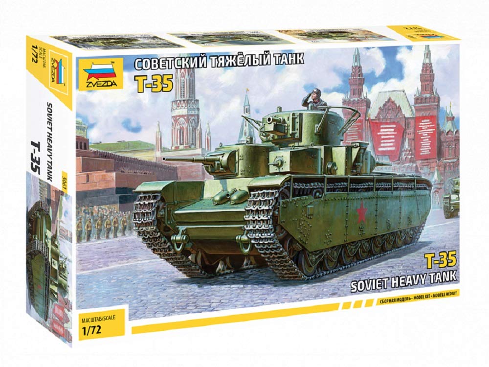 Zvezda 5061 500785061-1:72 T-35 Soviet Heavy Tank WWII - Maqueta de construcción (construcción de Modelos, aficiones, Manualidades, Kit de Montaje de plástico, sin lacar)