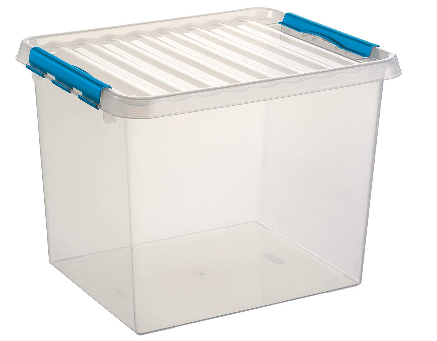 Sunware Lot de 6 boîtes Q-Line - 52 litres - 500 x 400 x 380 mm - Transparent/bleu