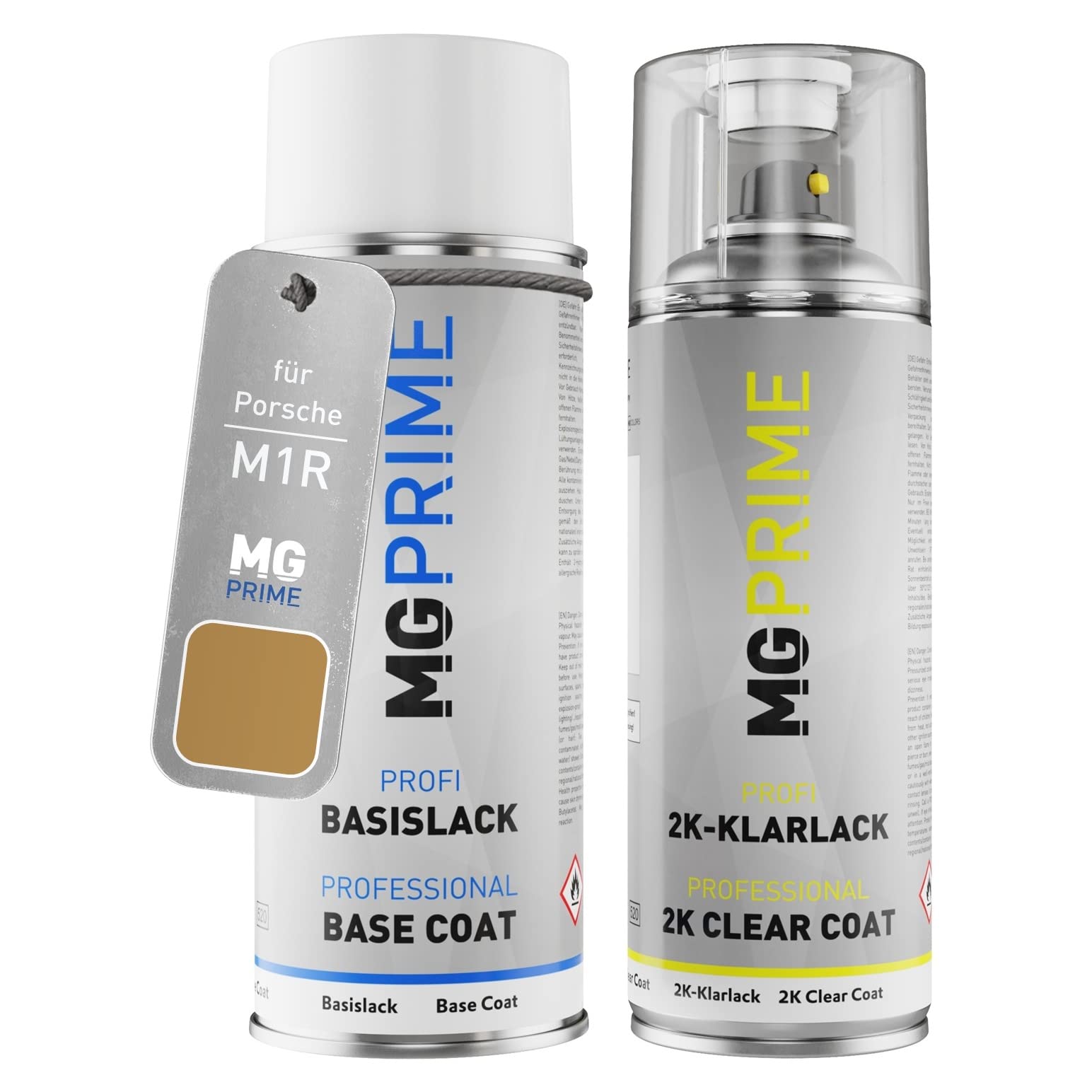 MG PRIME Car Paint 2K spray can set for Porsche M1R / U8 Aurum Metallic Base coat 2K clear coat spray can