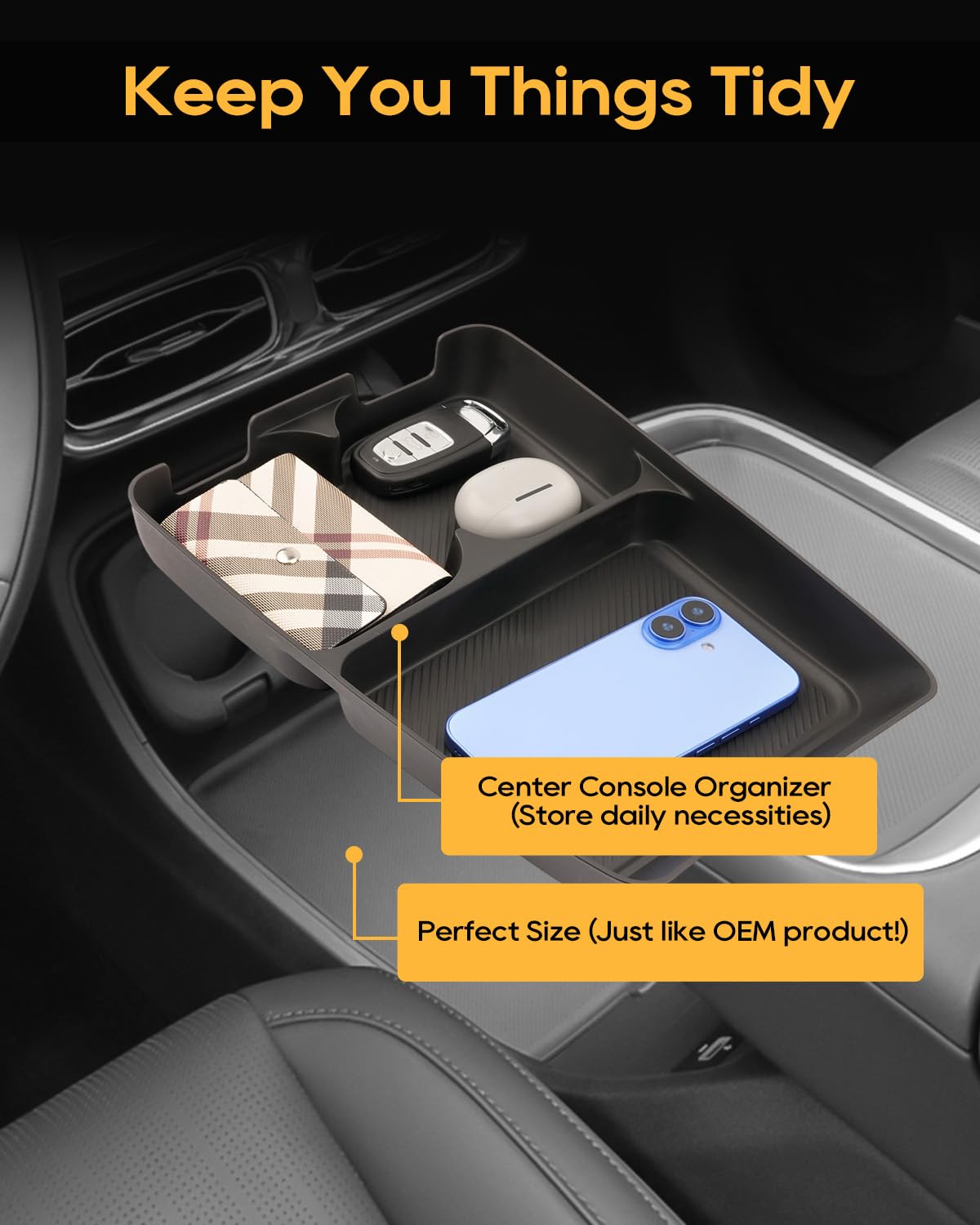 YEE PIN Vassoio organizzatore sotto la console centrale per motore Leapmotor B10 EV SUV 2025 2026 2027, console centrale, scatola di controllo centralizzato auto organizzatore di stoccaggio per