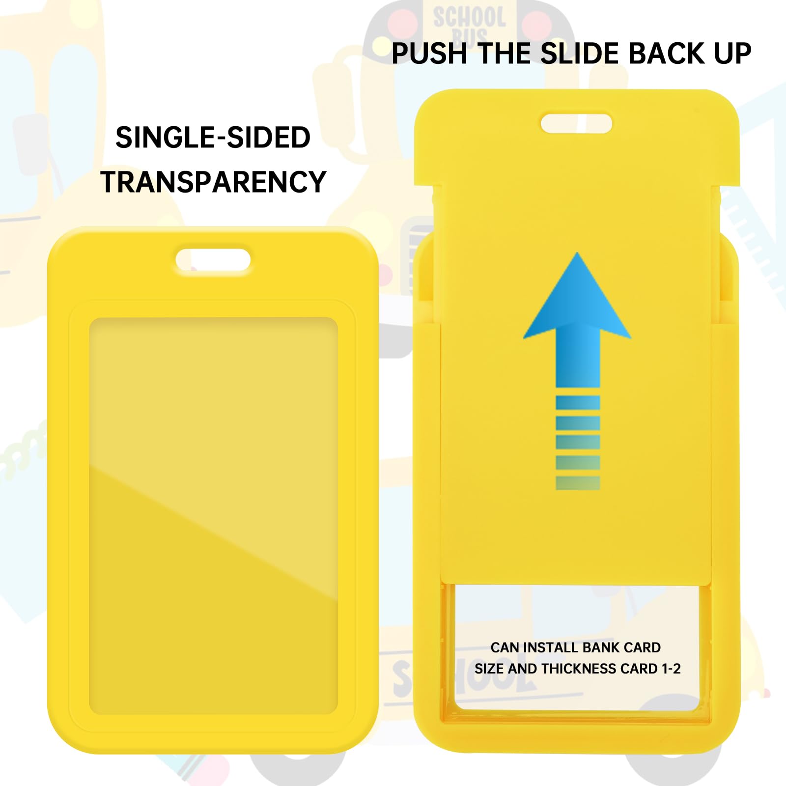 Cordino retrattile per badge identificativo – cordino giallo con porta documenti d'identità, simpatico porta badge retrattile per insegnanti, con chiavi in perline in silicone, portachiavi staccabile