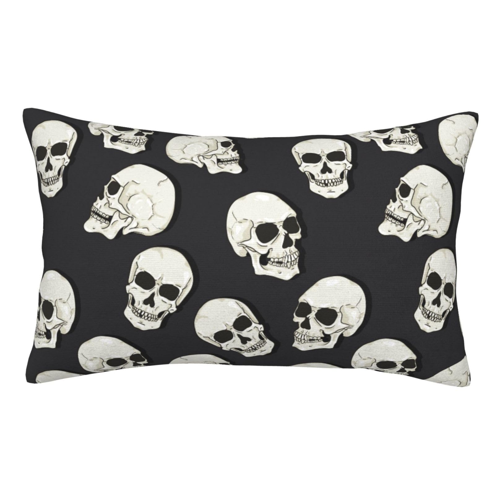 Skull Head Throw Pillow Covers 14x20 Inch Spring Decorative Pillow Cover Soft Pillow Case Modern Home Decor for Couch Sofa Bed