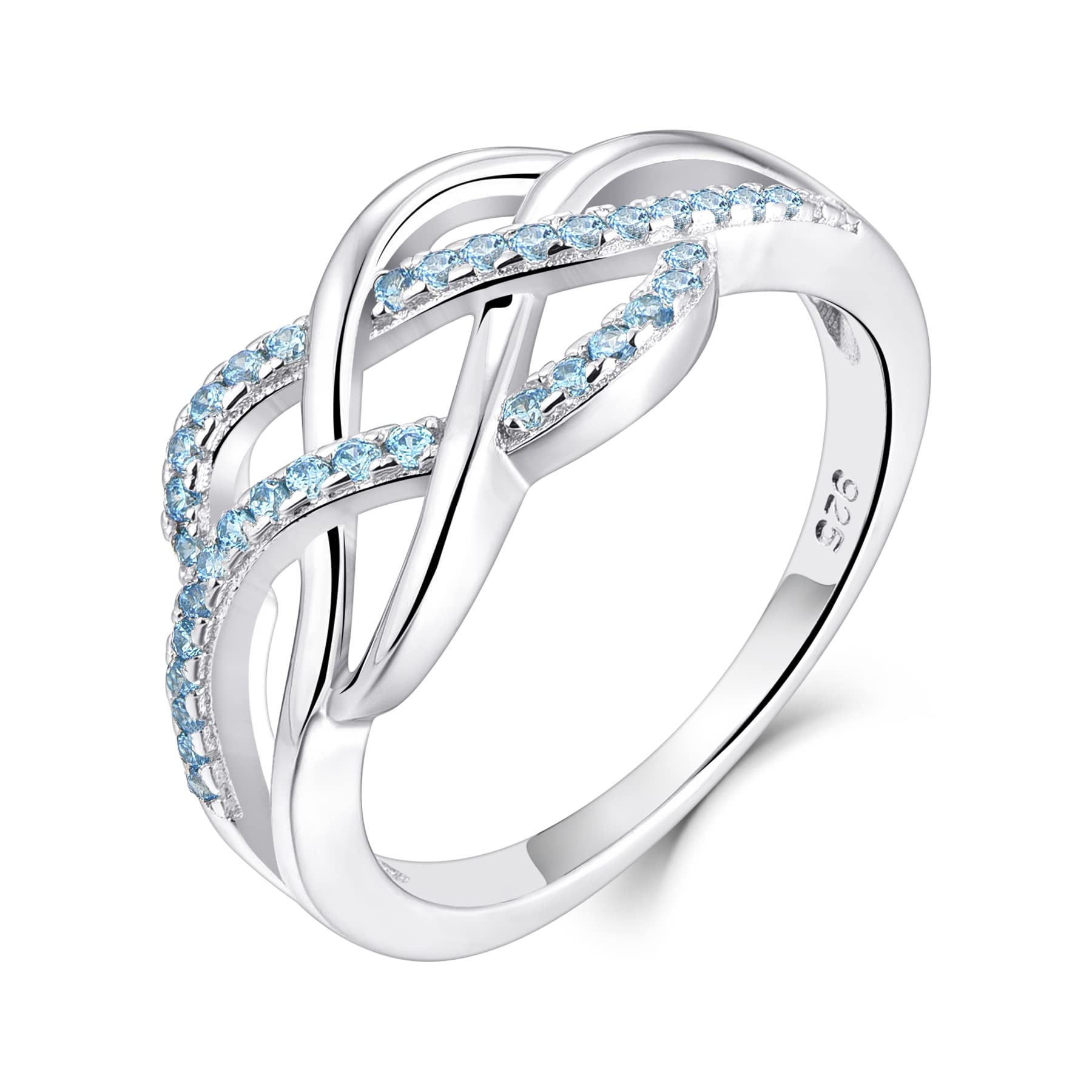 YL Keltischer Ring 925 Sterling Silber 5A Zirkonia Jubiläum Ewigkeit Unendlichkeit Keltischer Knotenring für Damen
