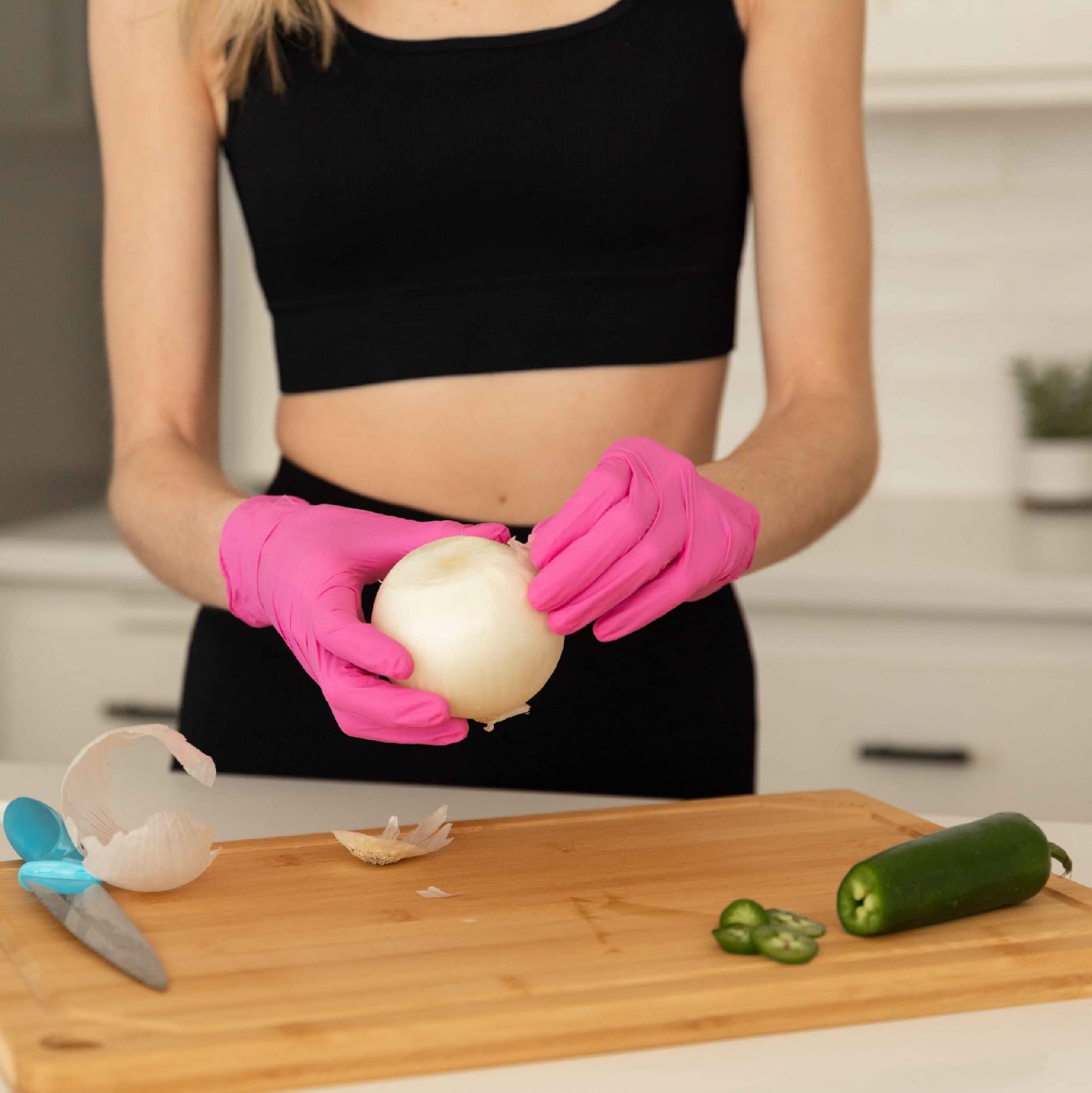 FRAMAR Gants Jetables Rose - Gants Nitrile M, Gant Jetable Latex, Gants Menage, Gant Cuisine Jetables, Gant De Cuisine, Gants Rose Latex – M 100