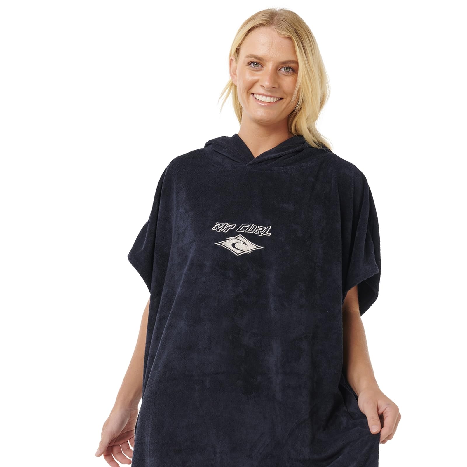 Rip Curl Unisex Classic Surf Kapuzenhandtuch, Schwarz/gebrochenes Weiß, Einheitsgröße