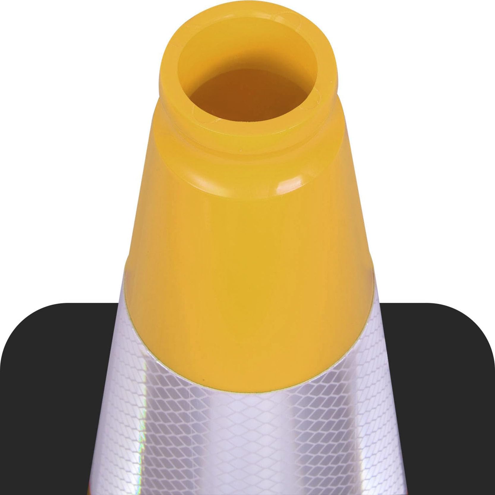 Cône de Signalisation Multi-Usages Pliable Cône de Sécurité Jaune avec Collerette Réfléchissante et Ruban de Signalisation Supplémentaire pour Parking(Color:2pack)