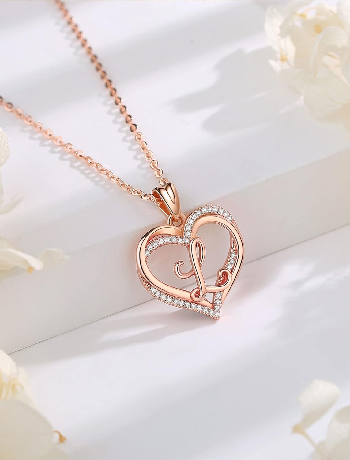 INFUSEU Unique Initial Necklaces for Women Girls Small Heart Letter Jewelry, Meaningful Personalized Gifts