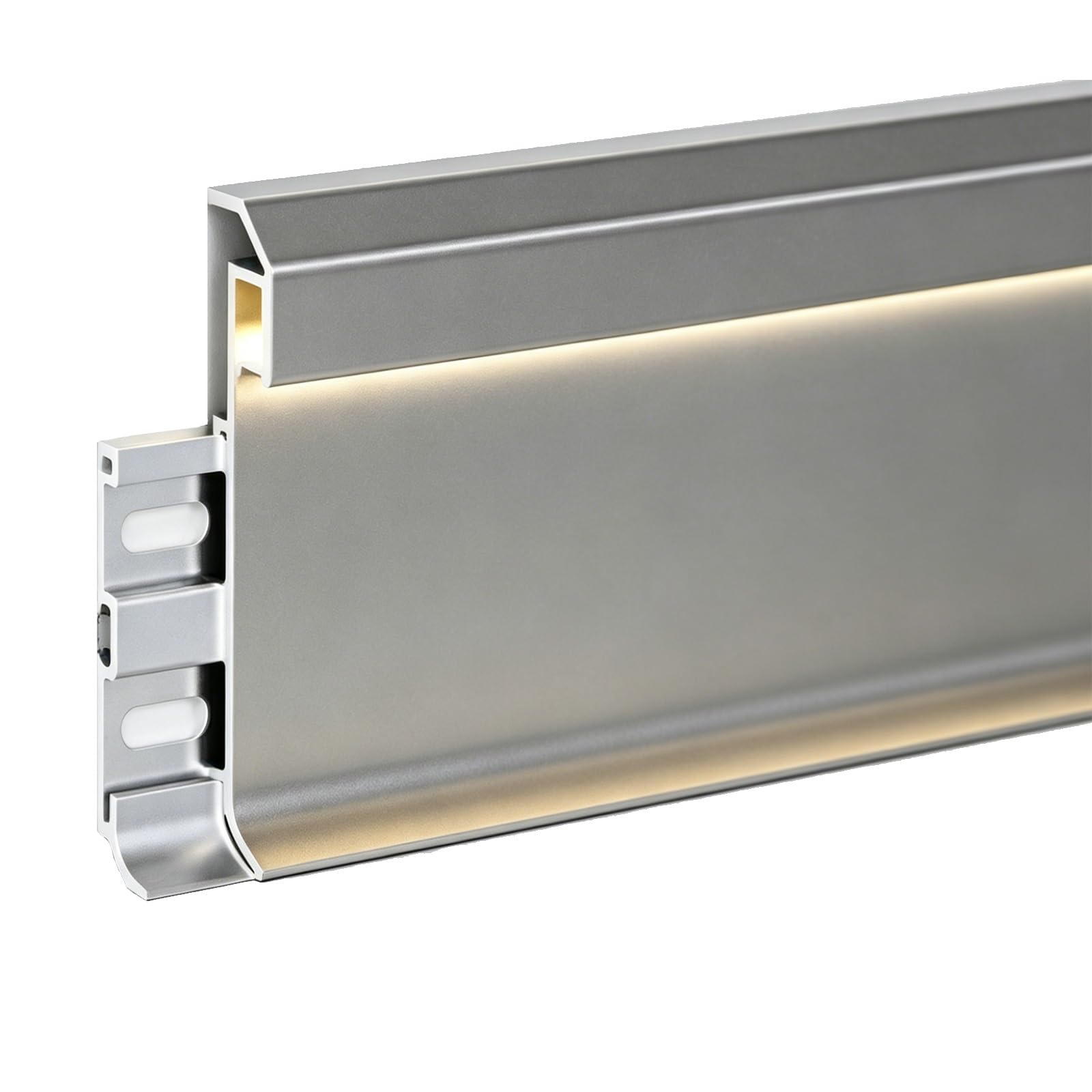 battiscopa Modanatura Della Base Della Parete Di Lunghezza Personalizzata, Battiscopa Per Pavimento Impermeabile Grigio Con Connettori, Modanatura Della Parete In Accento(A 8cm/3'',64 in/165 cm)