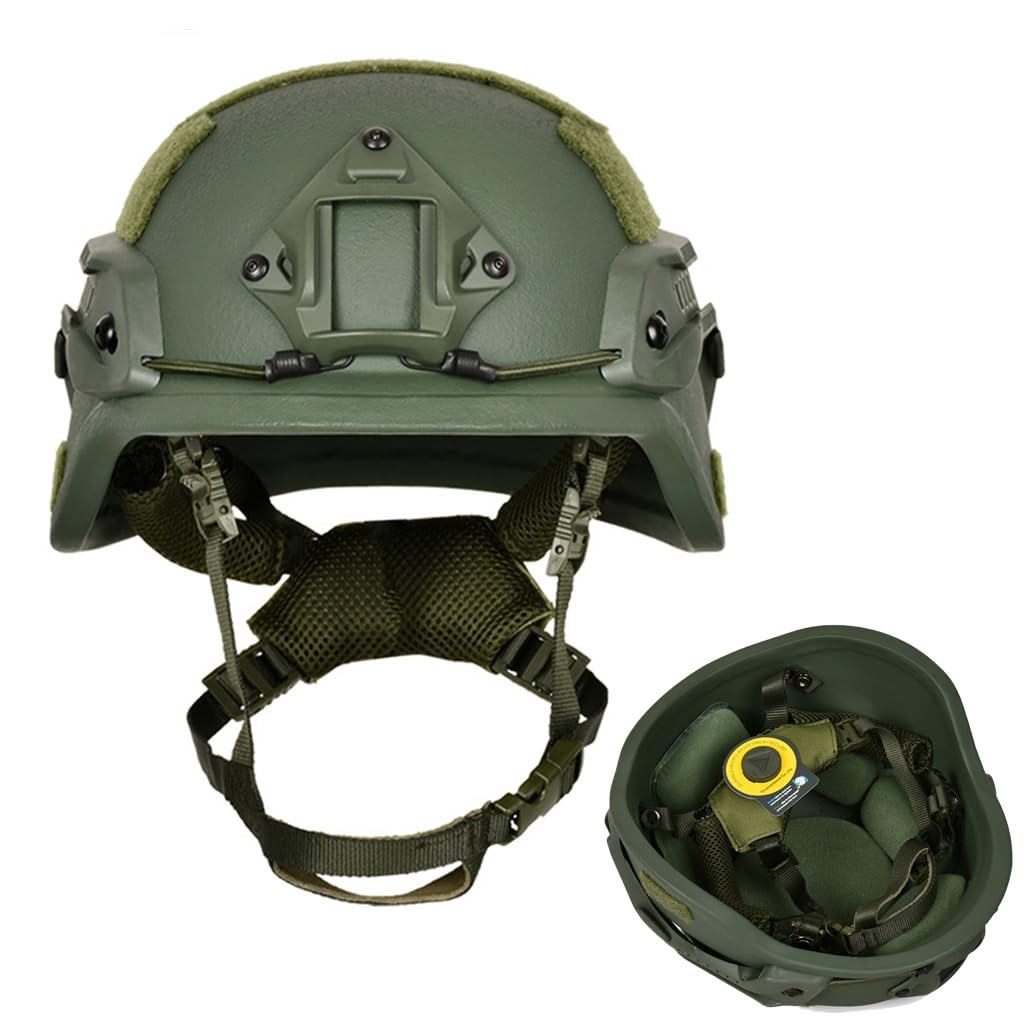 Ballistischer Helm Aramid Kevlare Taktischer Ballistischer Helm Fast Army NIJ IIIA.44 High Cut – Kugelsicherer Helm (Color : OD2, Size : 1pcs)