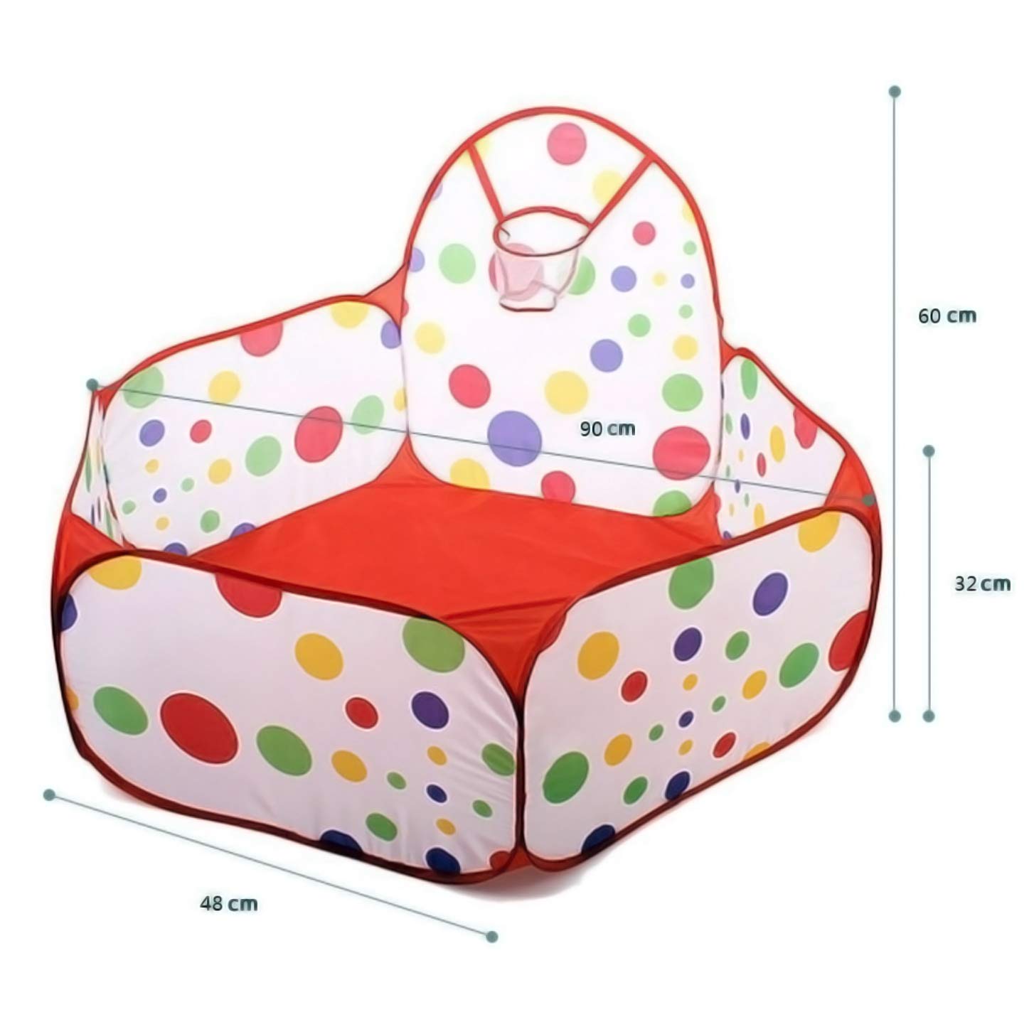 Magicwand Large Size Polyester Multi-Colored Polka-Dot Pop-up Activity Ball-Pool with 35 Balls【Multi-Colored】【Age up to 3 yrs】 - Image 5 thumbnail