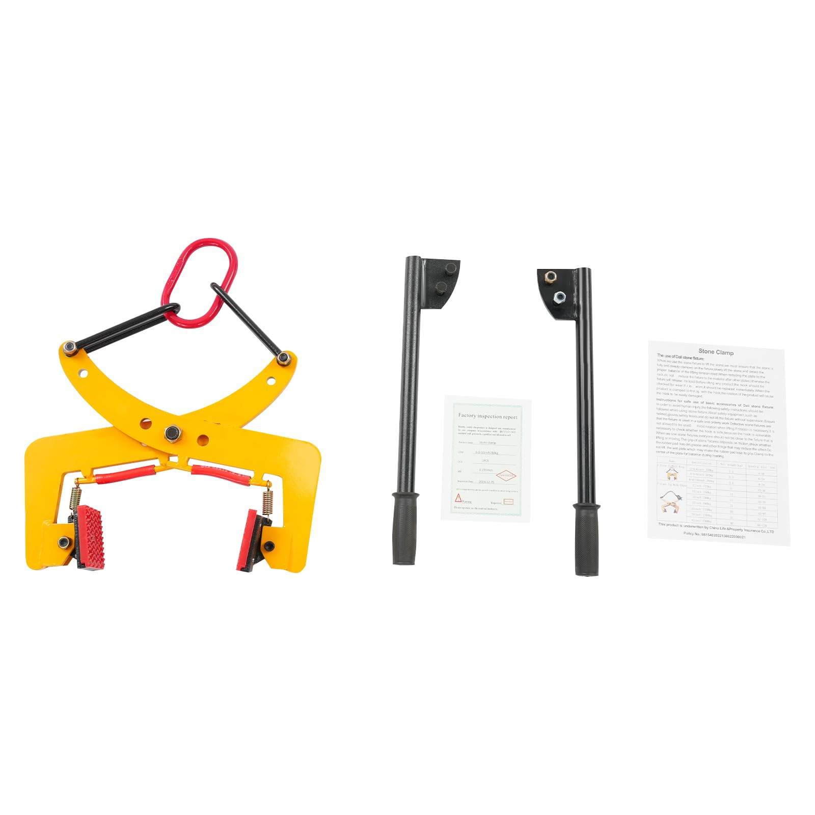 Pinza para bordillos (280 kg, apertura ajustable de 8 a 30 cm, para bordillos, madera, hormigón)
