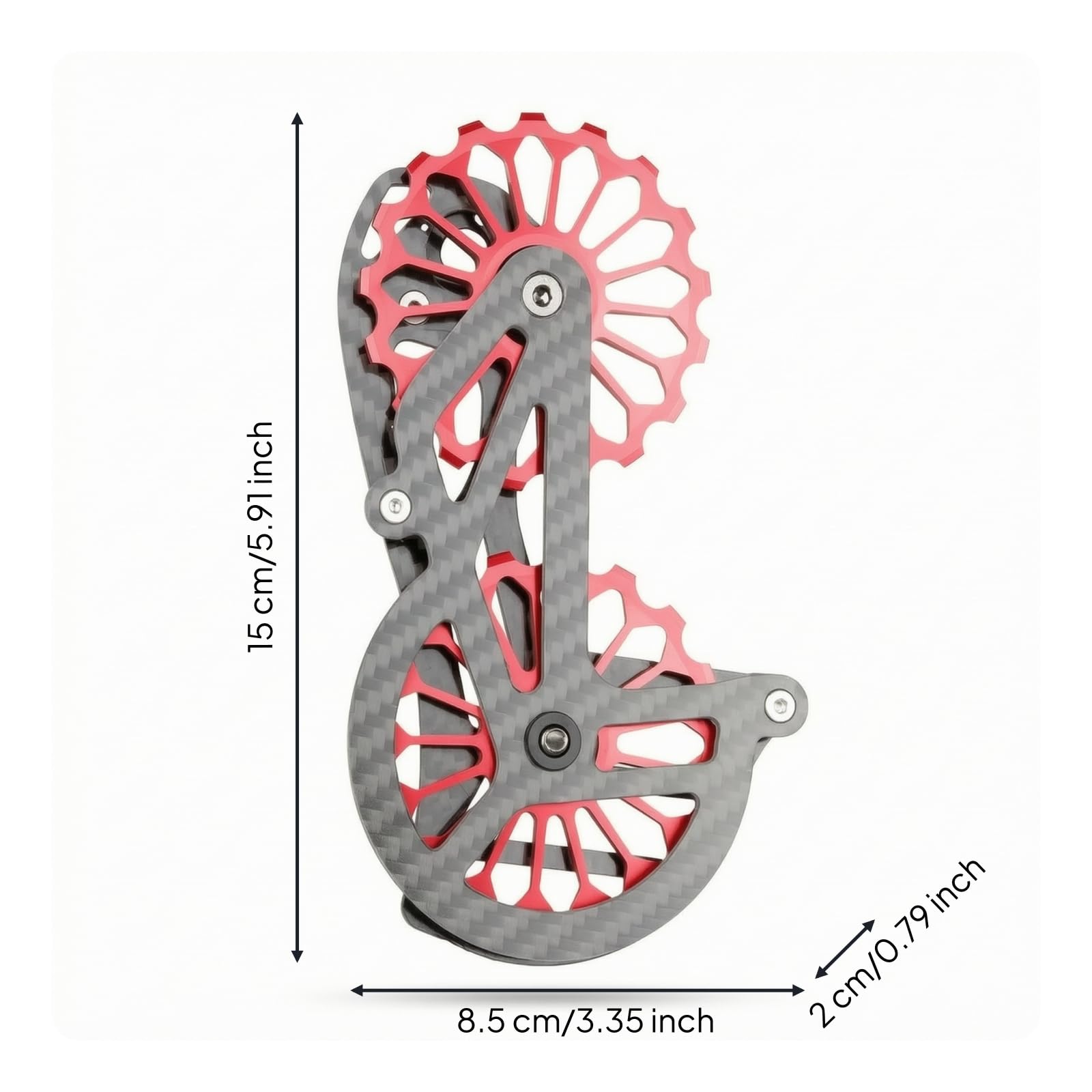 Perfeclan Polea de Desviador de Bicicleta Jaula de Cambio Trasero Conjunto Completo con Placa Aligerada Rodamientos Eficientes Hardware de Montaje Resistente