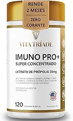 Vitamina para imunidade Concentrado com Vitamina C, D3, Zinco, Selênio e Própolis Verde – IMUNO PRO+ Vita Tríade – 120 Cápsulas