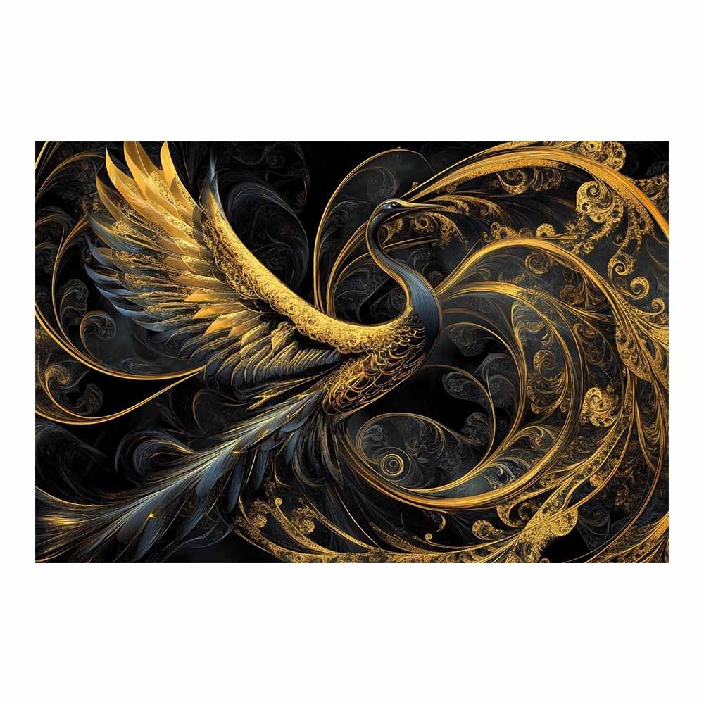 JOSUE Animals Wall Art Canvas Prints Abstract Lines Tree Abstract Pictures for Living Room Home Wall Decoration(Gold 22)-60x90cm Unframed