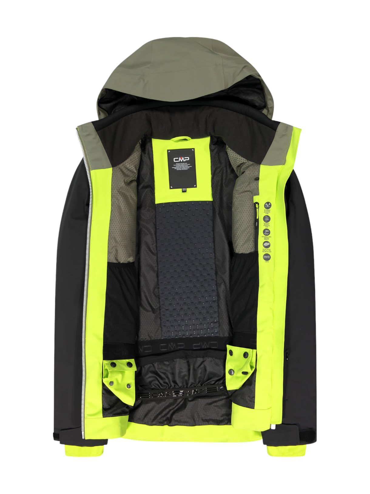 CMP Giacca Tecnica da Sci color block da Uomo, Impermeabile 20.000 mm - 33W0747
