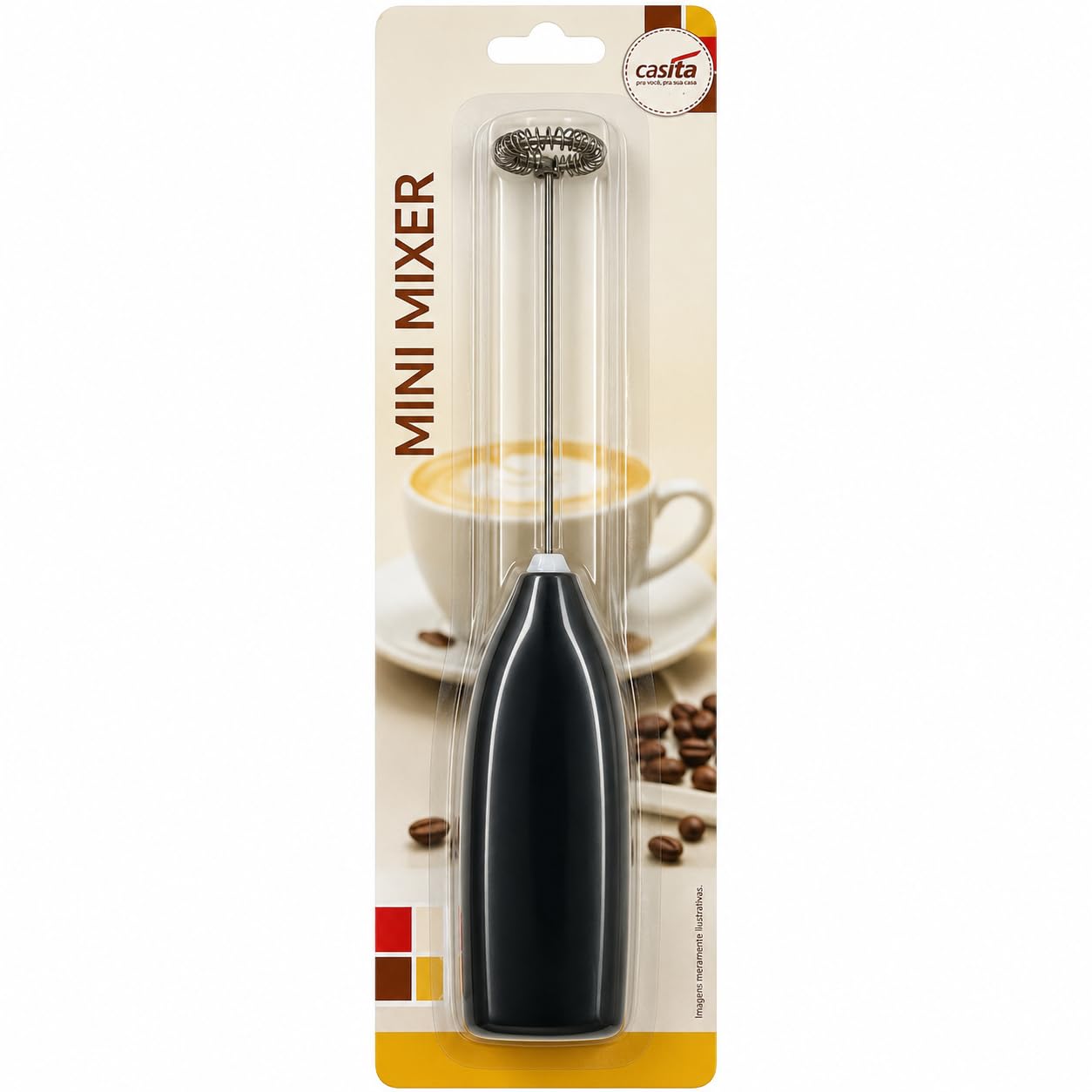 Aurenzza Mini Mixer Elétrico Portátil Aço Inox 22cm Café Leite | mixer portátil