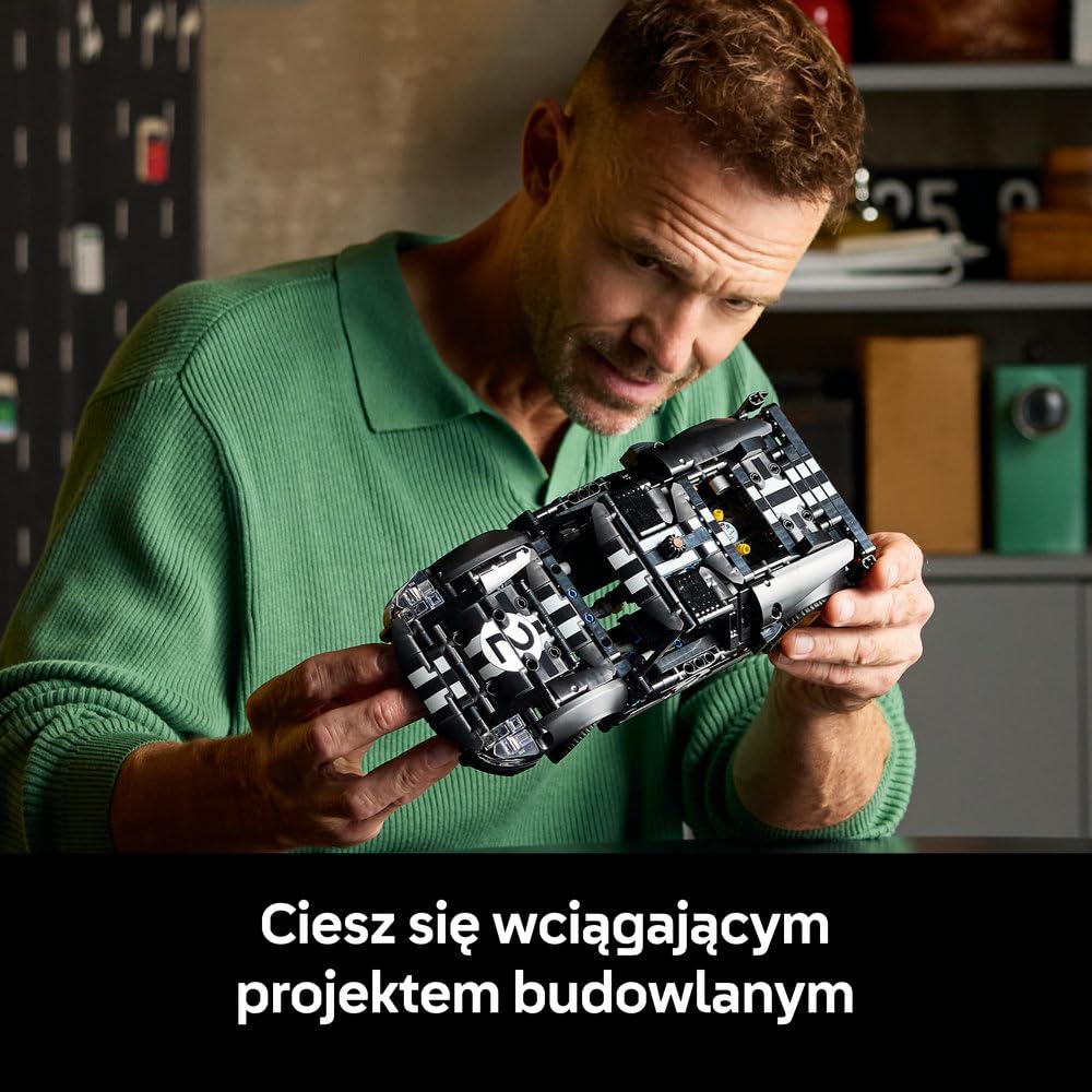 LEGO Technic Samochód wyścigowy 1966 Ford GT40 MKII 42223 | Model samochodu, klocki konstrukcyjne Technic dla dorosłych, prezent dla fana motoryzacji, 793 elementy