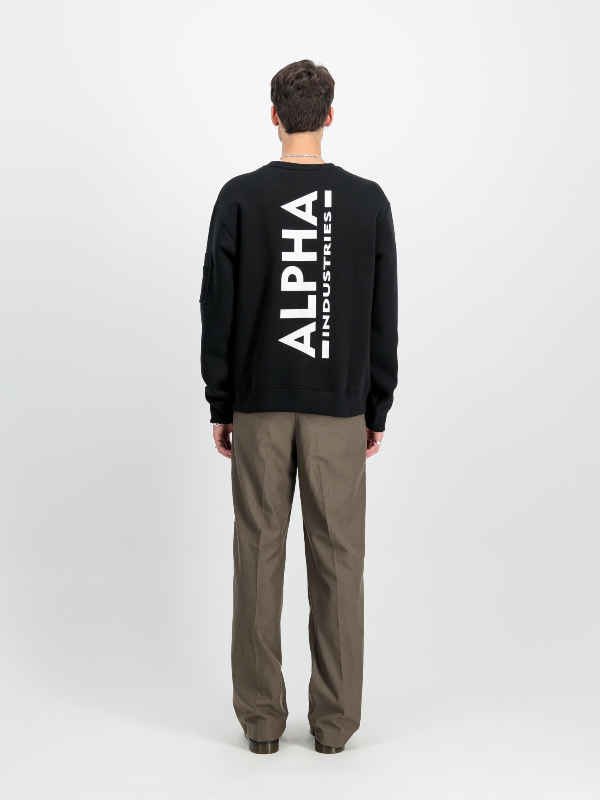 Alpha Industries Herren Back Print Crewneck Sweatshirt (1er Pack)