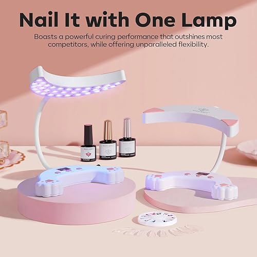 Miniatura 2 de Modelones Lámpara de uñas LED UV 2024, luz UV para uñas de gel, lámpara UV de cuello de ganso para uñas, secador de uñas de 48 W para esmalte de