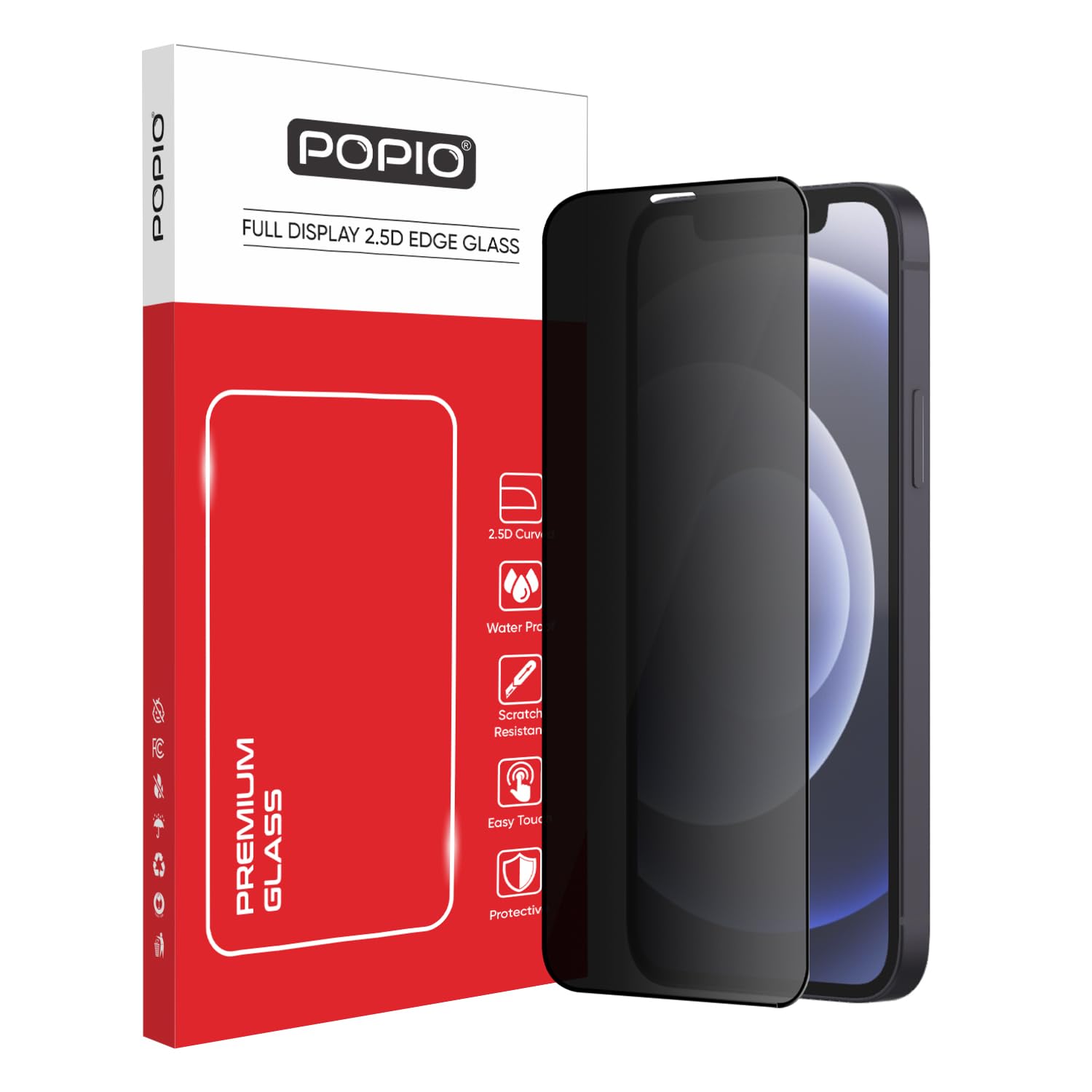 POPIO Military-Grade Privacy Screen Protector for iPhone 13/13 Pro / 14 / 16E / 17E – 9H Tempered Glass, Anti-Spy Protection, Scratch-Resistant, HD Clarity (1 Pack) — Amazon image 8