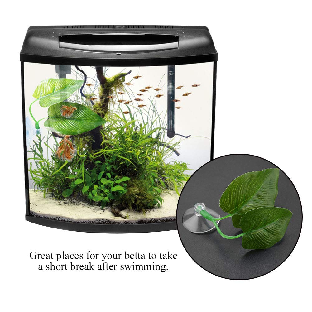 Grünes Betta-Fischblatt Pad, Künstliche Hängematte/Pflanze Mit Saugnapf – Laichplatz & Ruheplatz Für Kampffische, Aquarium-Dekoration