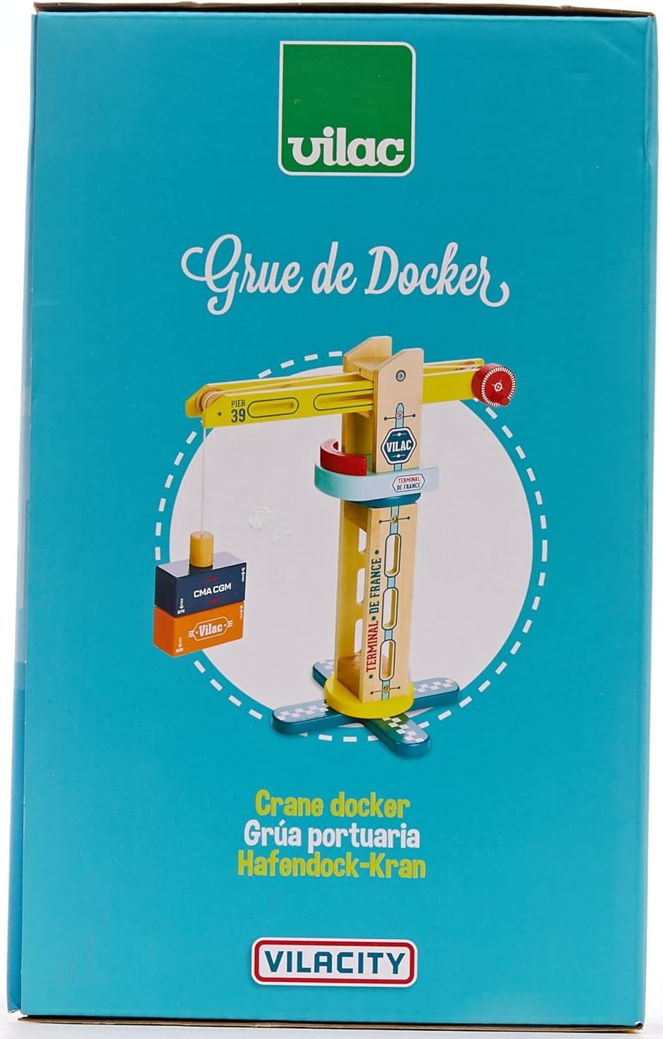 Vilac - Grue de Docker Vilacity 30 cm - Enfants 3 Ans+