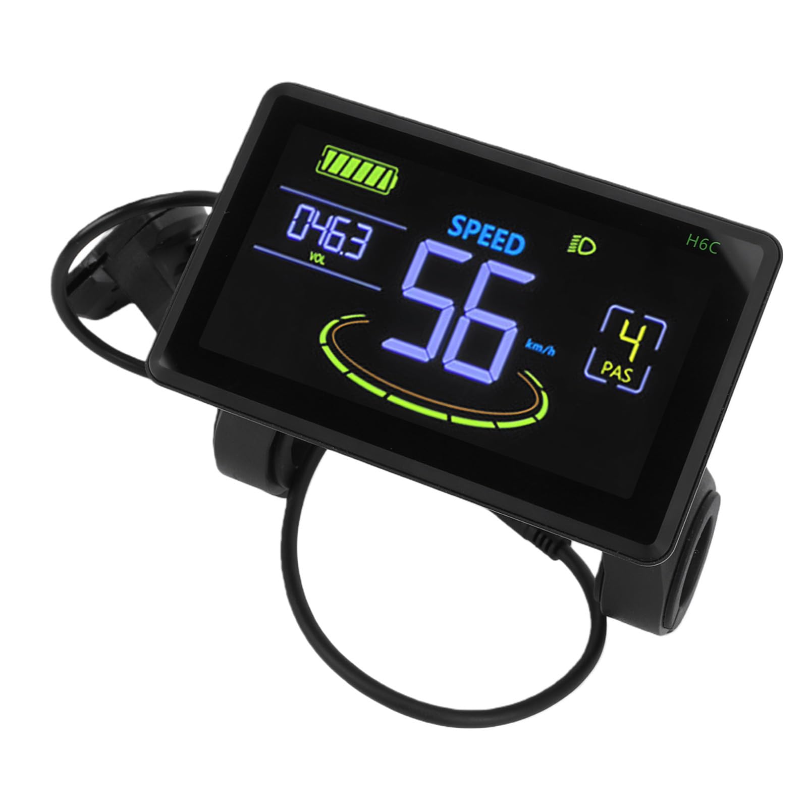 Tnfeeon Pannello di Controllo Display LCD per Bici Elettrica, Tachimetro per Scooter con Connettore ABS 5P con Livello della Batteria e Dati in Tempo Reale, Schermo Ad Alta visibilità per Pendolari
