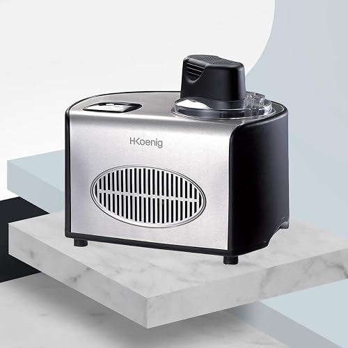 H.Koenig Sorbetière Turbine à Glace Professionnelle HF250, Machine à Glace Electrique 1,5L, 150 W, Réfrigérante & Maintien du Froid, Préparation Rapide, Compresseur - Sorbet et Crème Glacée - 6