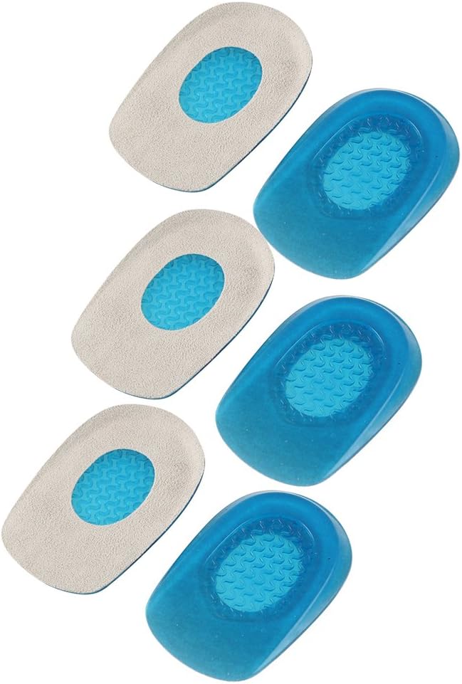 Xcyliveus 3 Pairs Silicone Gel Heel Cups Foot Support Cushion for Pain Relief (Women)