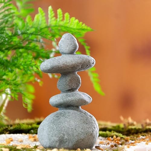 Miniatura 5 de YARNOW Estatuas de piedra para jardín, 3 piezas, piedras apilables zen, estatuas de rocas hechas a mano, decoración de jardín japonés, escultura de