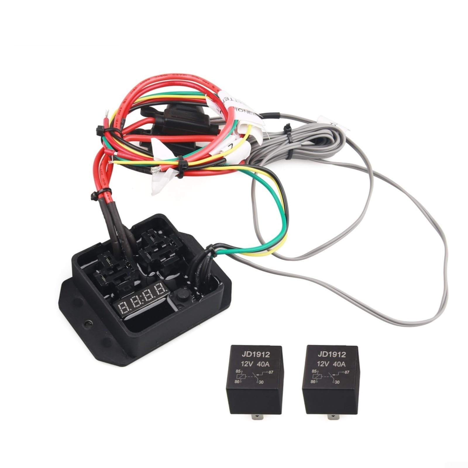 12 V Dual-Lüftersteuerungs-Schalter-Set, mit 40 A Relais und präziser Temperaturanpassung für Fahrzeugkühlungsanwendungen (1)