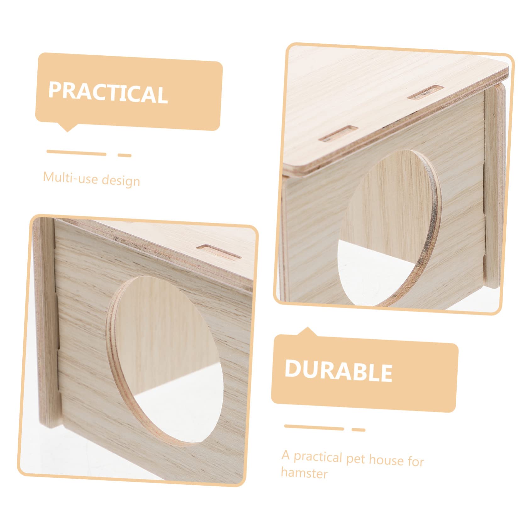ABOOFAN Cabaña de Madera Espacio Privado y Función para Desgastar Dientes Diseño Transparente y Dos Habitaciones para Hámster Adecuado para Verano E Invierno